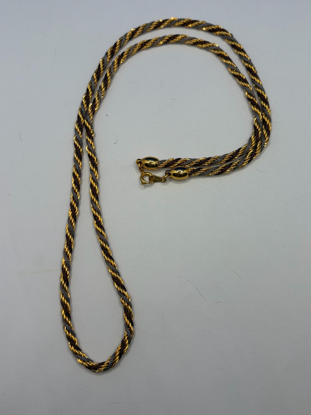 Gold and Black Twisted Rope Chain Necklace - Women Jewelry